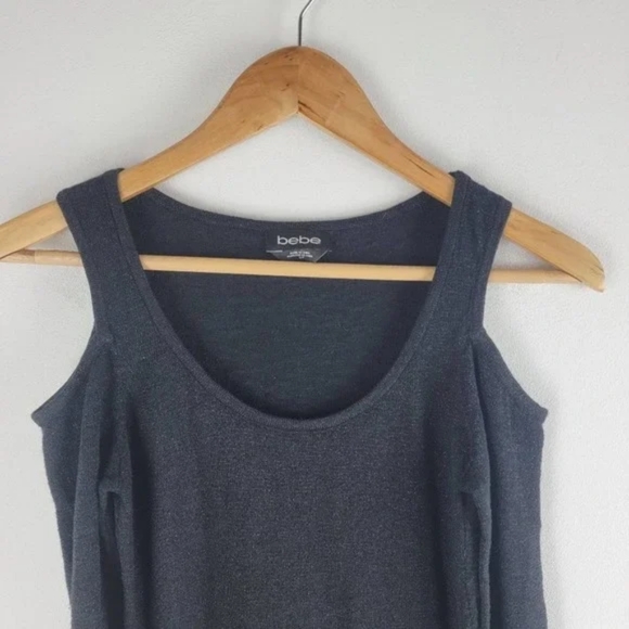 BEBE COLD SHOULDER METALLIC TOP - Picture 3 of 3